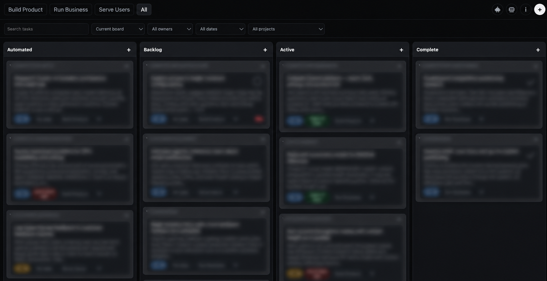 Redacted shared Kanban board
